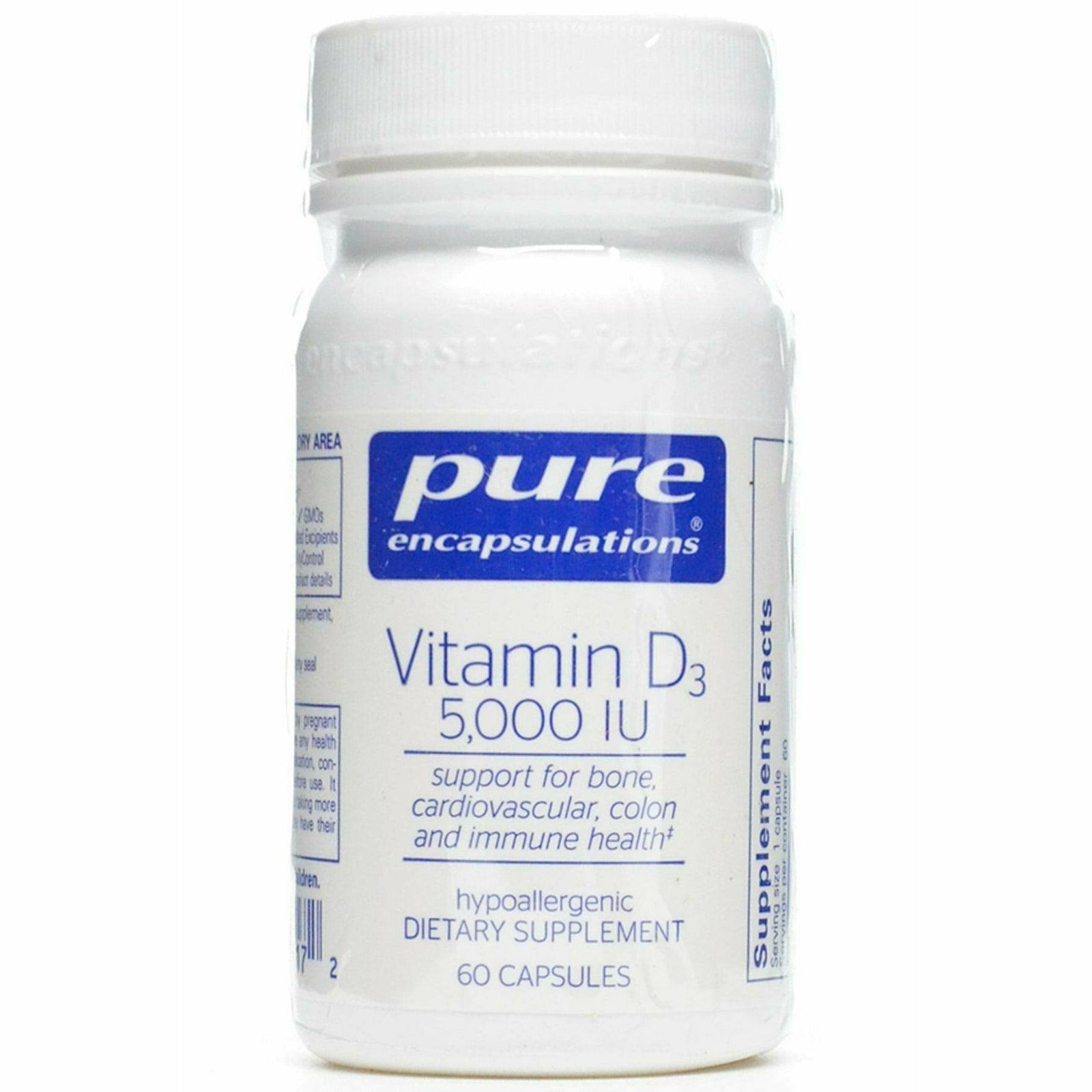 Pure Encapsulations, Vitamin D3 5000 IU 60 capsules