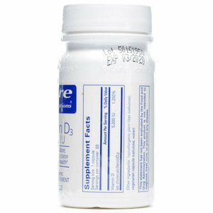 Pure Encapsulations, Vitamin D3 5000 IU 60 capsules Supplement facts