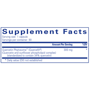 Quercetin UltraSorb 90 capsules Supplement facts Label