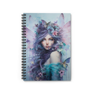 Cuaderno #2 con líneas en espiral y diseño de hadas de fantasía