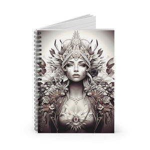 Native Tribal Ethnic Goddess Spiral Ruled Line Notebook for Her, Soft Cover #1