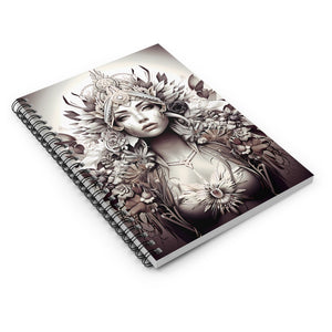 Cuaderno con líneas en espiral de diosa étnica tribal nativa para ella, tapa suave #1