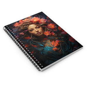 Cuaderno con líneas en espiral y diseño de diosa de las flores de sirena, tapa blanda #5