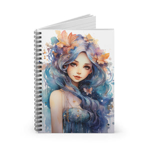 Cuaderno con líneas en espiral, diseño de hada de las flores y fantasía, tapa blanda #3 