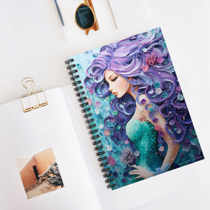 Cuaderno con líneas en espiral y diseño de sirena y Hada de las Flores, tapa blanda #3 
