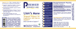 Premier Lion's Mane (90 Caps)