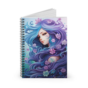 Flower Fairy Mermaid Spiral Ruled Line Notebook for Her, Soft Cover #2