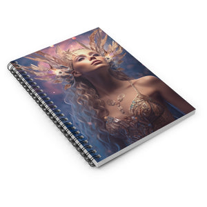 Mermaid Goddess Spiral Ruled Line Notebook for Her, Soft Cover #3