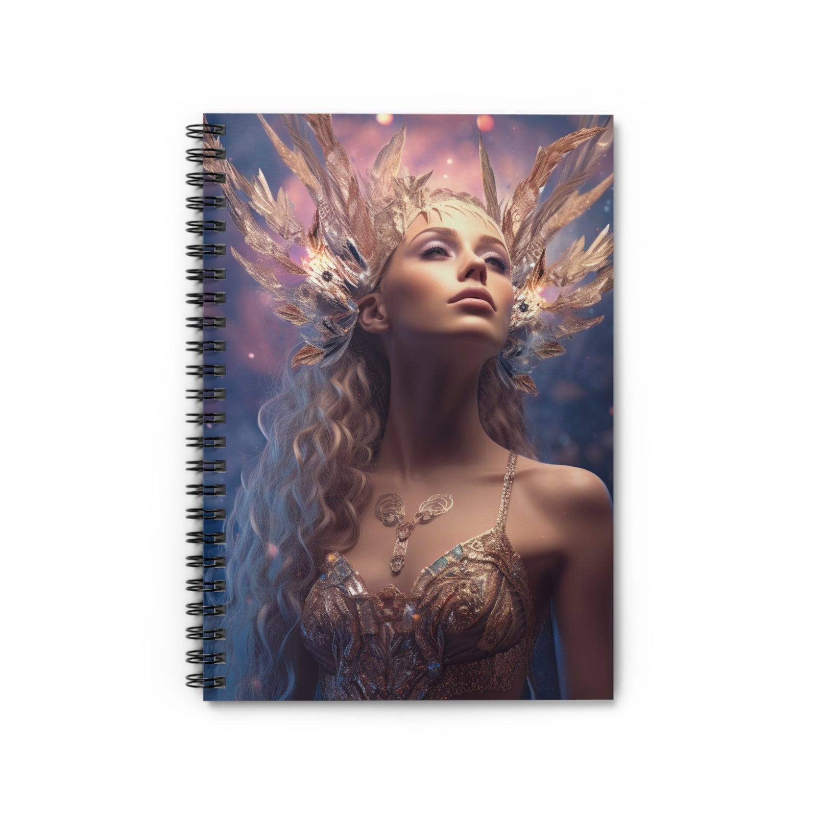Mermaid Goddess Spiral Ruled Lined Notebook for Her, Soft Cover #3