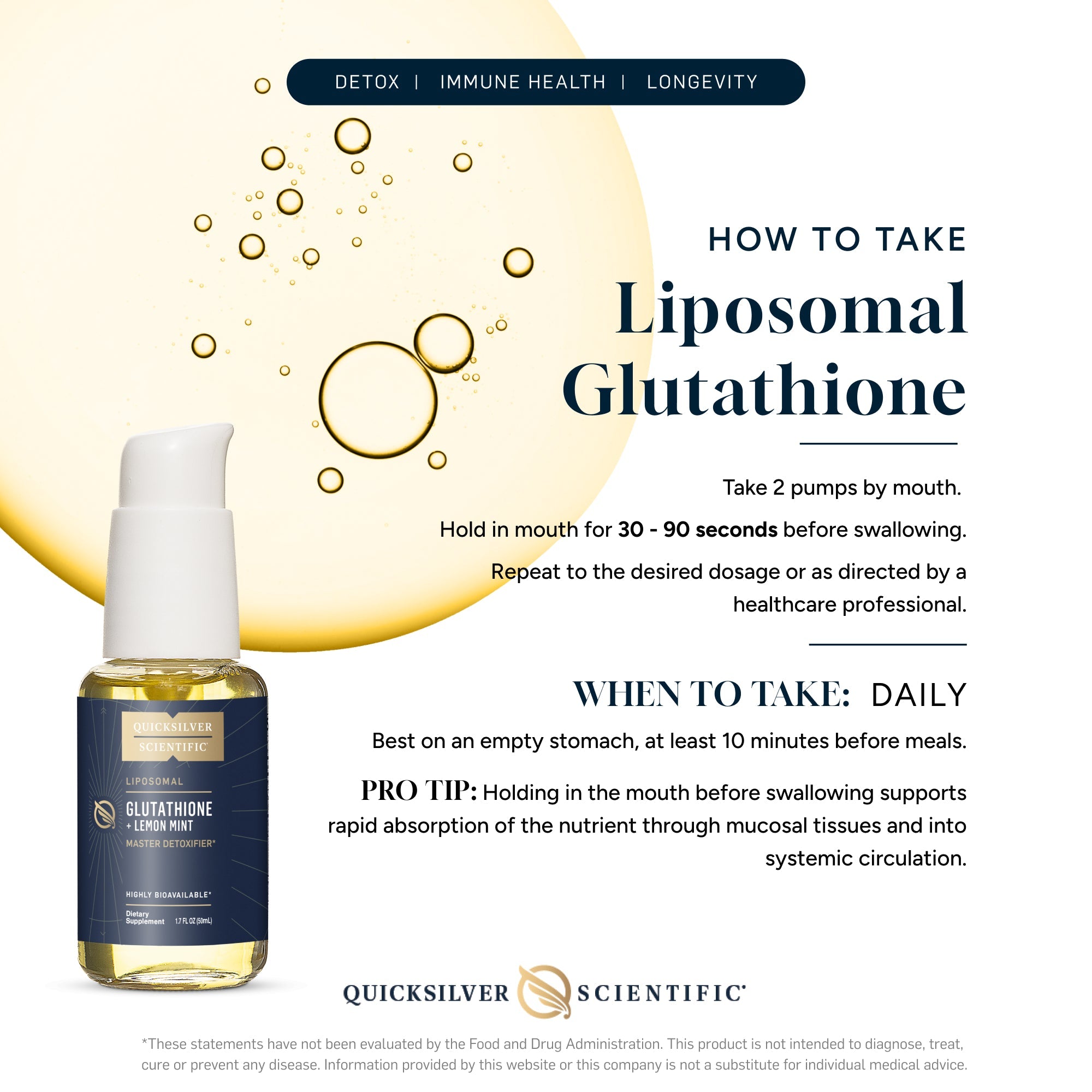 Quicksilver Liposomal Glutathione 50mL | Health & Light