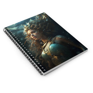Mermaid Goddess Spiral Ruled Line Notebook for Her, Soft Cover #2