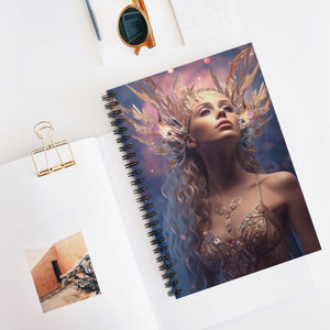Cuaderno con líneas en espiral y diseño de diosa sirena para ella, tapa blanda #3 