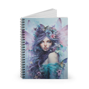 Cuaderno #2 con líneas en espiral y diseño de hadas de fantasía
