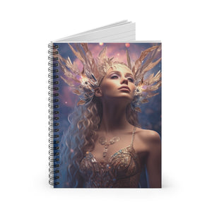 Cuaderno con líneas en espiral y diseño de diosa sirena para ella, tapa blanda #3 
