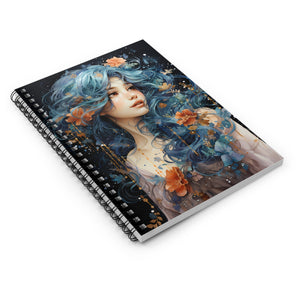 Cuaderno con líneas en espiral y diseño de Hada de las Flores, tapa blanda