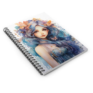 Cuaderno con líneas en espiral, diseño de hada de las flores y fantasía, tapa blanda #3 