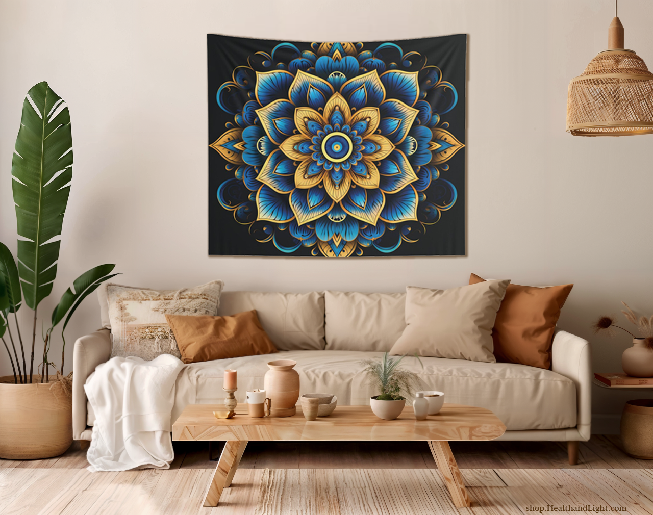 Blue and gold tapestry hotsell