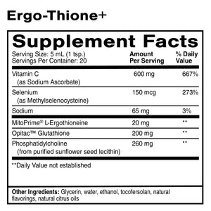Ergo-Thione+ supplement facts