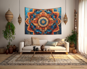 Boho Floral Wall Hanging Mandala Tapestry #1