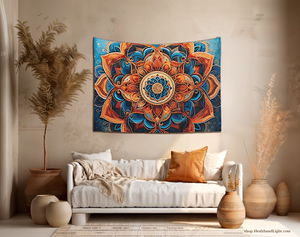 Boho Floral Tenture Murale Mandala Tapisserie 1