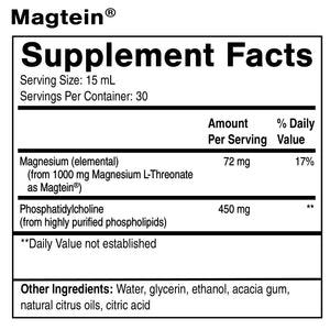 Liposomal Magtein supplement facts