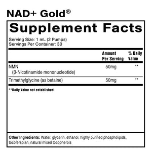 NAD+ Gold 30 mL liposomal supplement