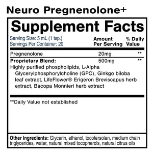 Neuro Pregnenolone+ supplement facts