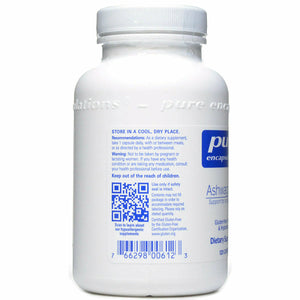 Pure Encapsulations, Ashwagandha 500 mg 120 capsules Recommendations Label