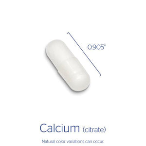 Pure Encapsulations, Calcium (Citrate) — Capsule size and certifications