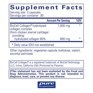Pure Encapsulations, Collagen JS — Supplement facts panel