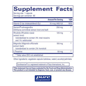 Pure Encapsulations, Cortisol Calm — Supplement facts panel