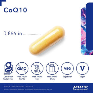 Pure Encapsulations, CoQ10 120 mg — Capsule size and certifications