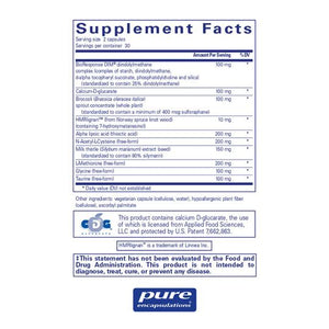 Pure Encapsulations, DIM Detox — Supplement facts panel