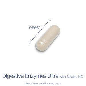 Pure Encapsulations, Digestive Enzymes Ultra with Betaine HCl — Capsule size and certifications
