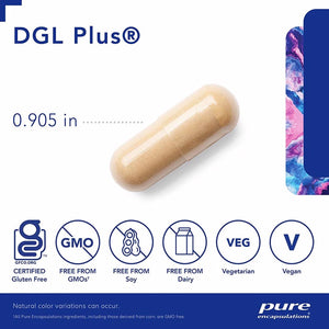 Pure Encapsulations, DGL Plus — Capsule size and certifications