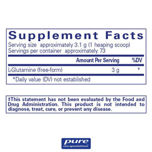 Pure Encapsulations, L-Glutamine Powder — Supplement facts panel
