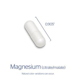 Pure Encapsulations, Magnesium (Citrate/Malate) — Capsule size and certifications