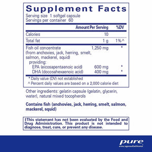 Pure Encapsulations, O.N.E. Omega — Supplement facts panel