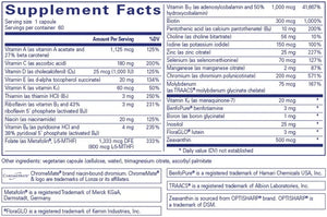 Pure Encapsulations, PureGenomics Multivitamin — Supplement facts panel
