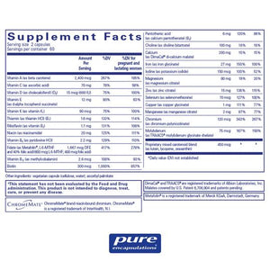 Pure Encapsulations, PreNatal Nutrients — Supplement facts panel