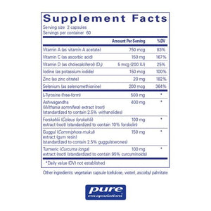 Pure Encapsulations, Thyroid Support Complex — Supplement facts panel