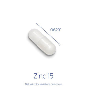 Pure Encapsulations, Zinc 15 — Capsule size and certifications