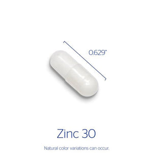Pure Encapsulations, Zinc 30 — Capsule size and certifications