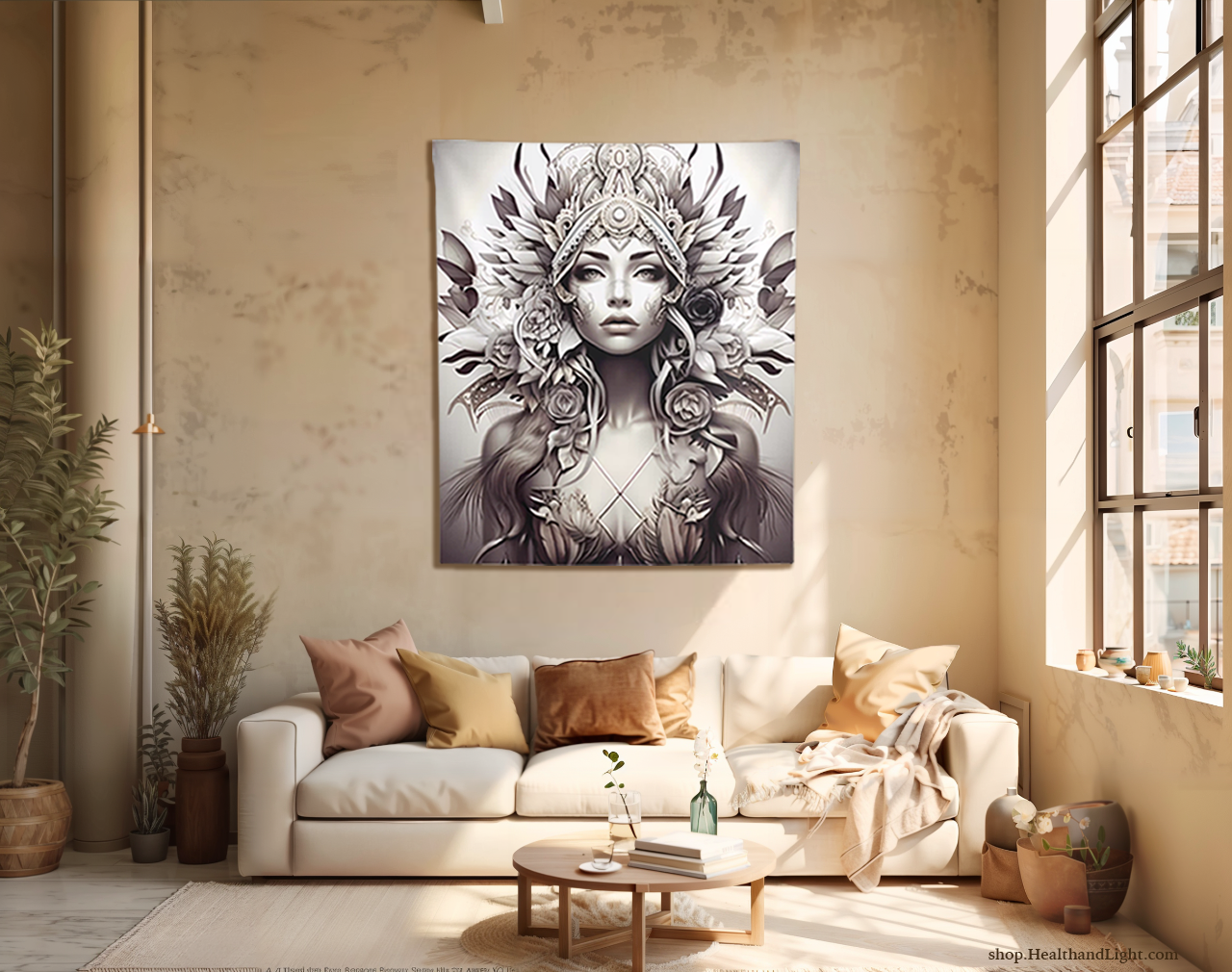 Native Tribal Ethnic Goddess Tapestry #1