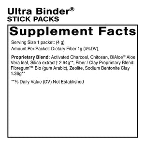 Ultra Binder stick packs supplement facts