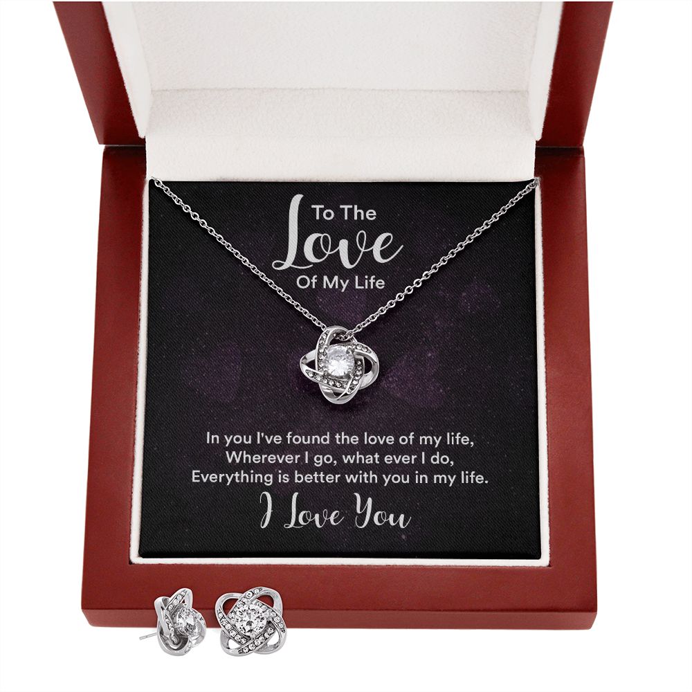 Love Knot Earring & Necklace Set - To My Love
