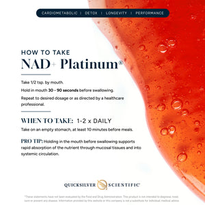 NAD+ Platinum benefits panel