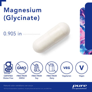 Pure Encapsulations, Magnesium (Glycinate) 120 mg — Capsule size and certifications