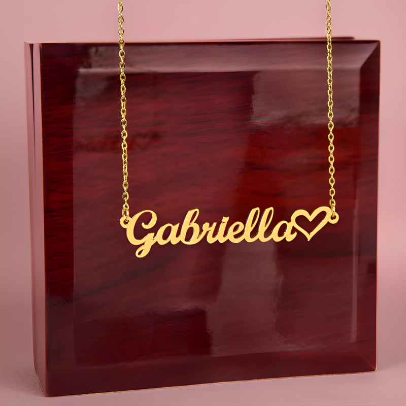 Name Necklace + Heart (No MC)