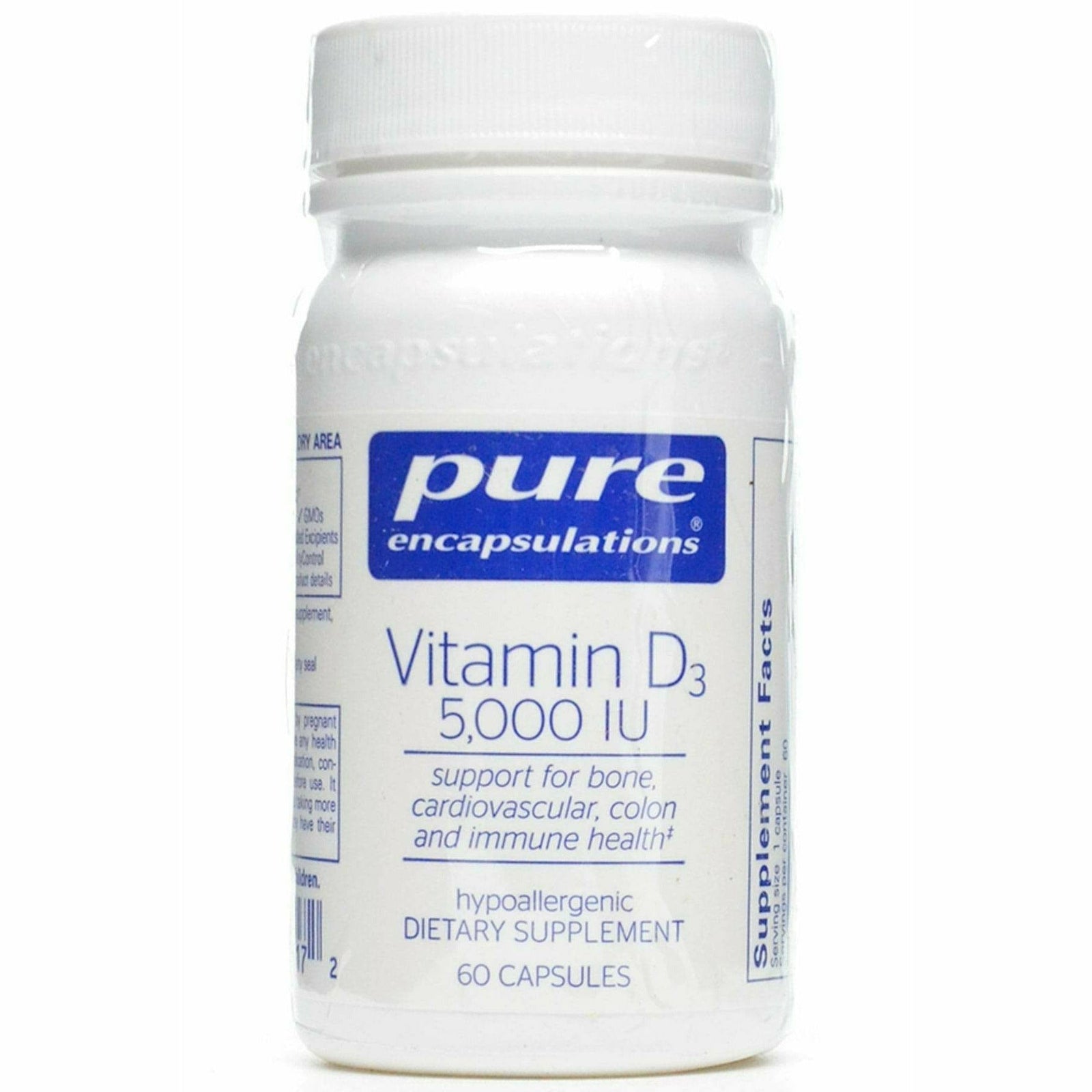 Pure Encapsulations, Vitamin D3 5000 IU 60 capsules